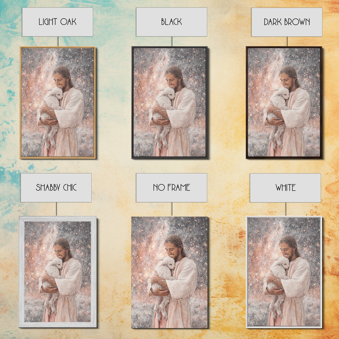 Radiant Shepherd Love – Framed Canvas Print – Christian Wall Art – Christian Art Print – Jesus Painting – Christian Art Canvas – Christian