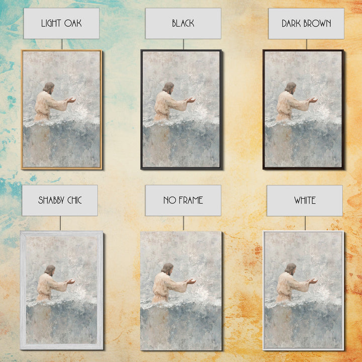 Living Waters Peace – Framed Canvas Print – Christian Art Canvas – Christian Art Print – Jesus Painting – Christian Wall Art – Christian Gi