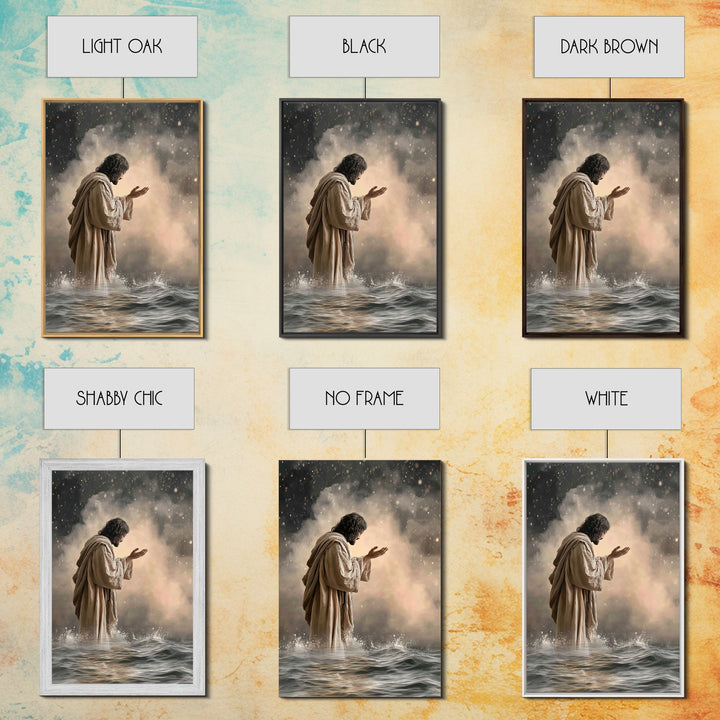 Prayerful Light – Framed Canvas Print – Christian Art Print – Christian Art Canvas – Christian Wall Art – Christian Gift Ideas – Jesus Pain
