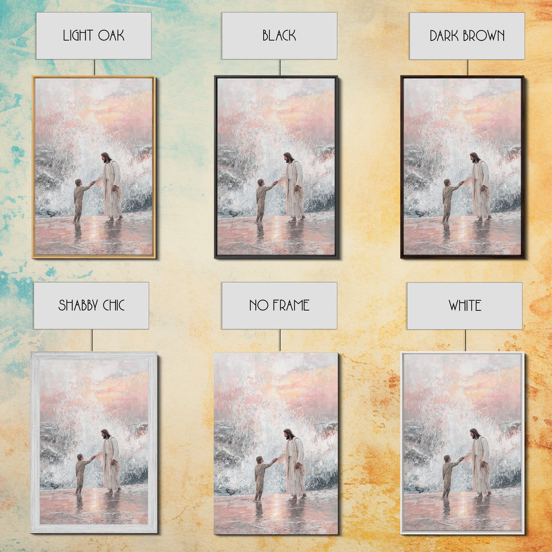 Waves of Trust – Framed Canvas Print – Christian Art Canvas – Christian Gift Ideas – Christian Wall Art – Jesus Painting – Christian Art Pr