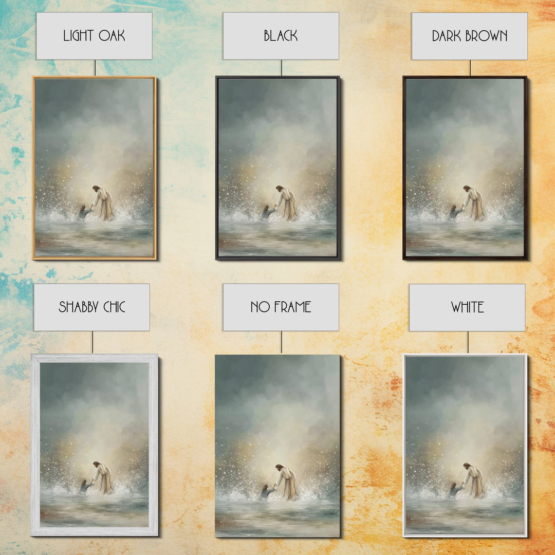 Rescued by Grace – Framed Canvas Print – Jesus Painting – Christian Art Canvas – Christian Wall Art – Christian Gift Ideas – Christian Art
