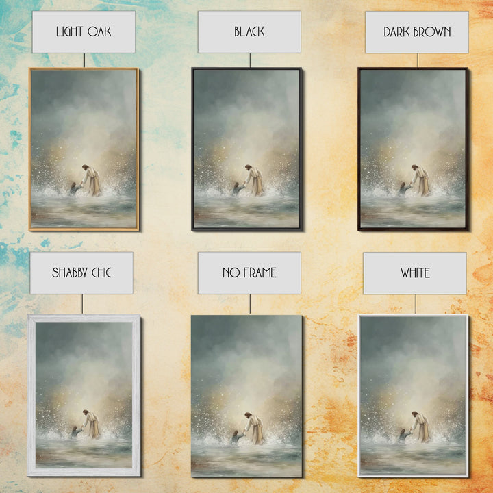 Rescued by Grace – Framed Canvas Print – Jesus Painting – Christian Art Canvas – Christian Wall Art – Christian Gift Ideas – Christian Art