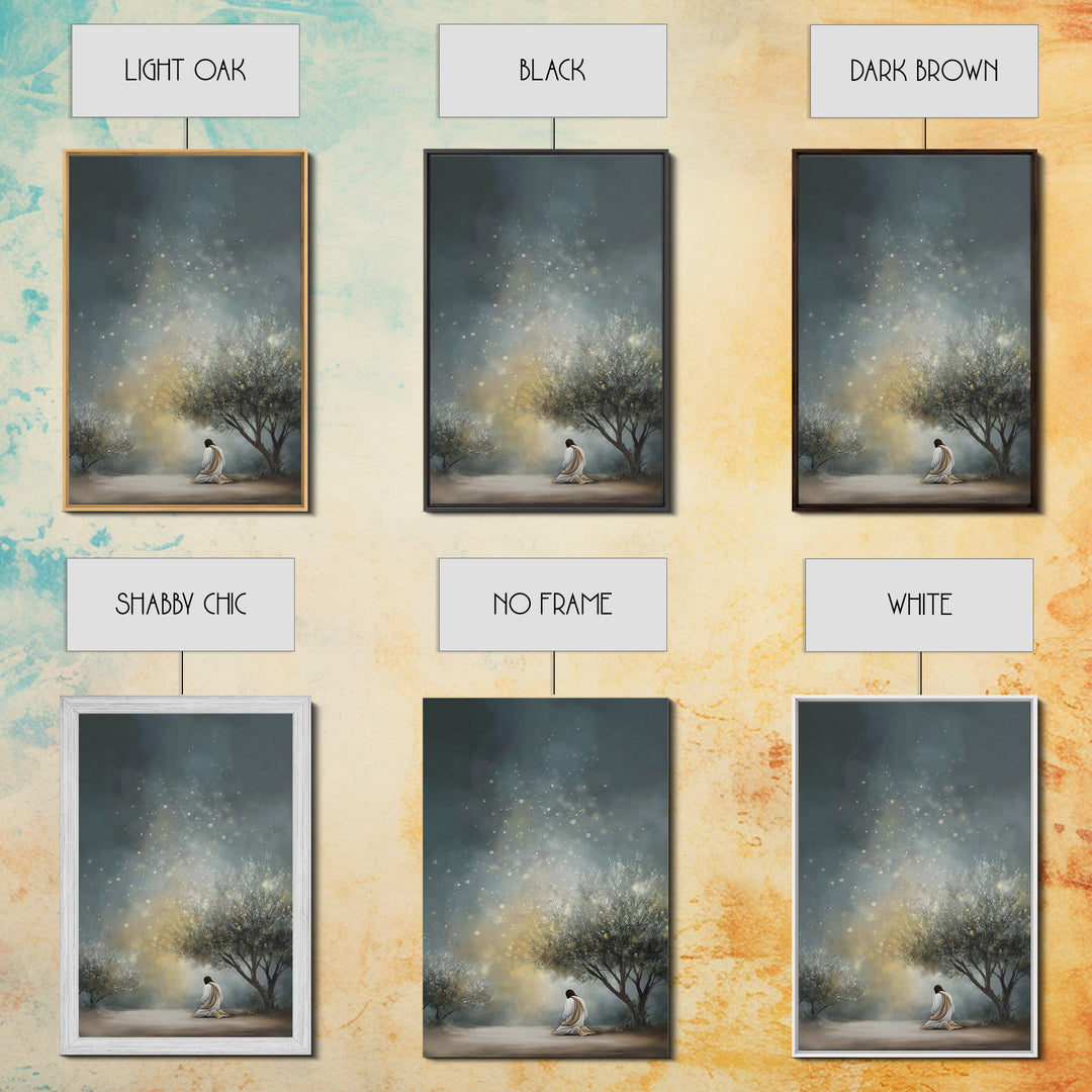 Sacred Solitude – Framed Canvas Print – Christian Art Canvas – Large Christian Painting – Jesus Wall Art – Vintage Christian Art – Christia