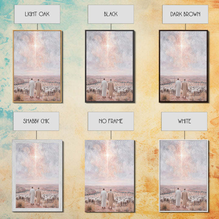 Radiant Sky Promise, Framed Canvas Print, Christian Wall Art, Christian Christmas Art, Christmas Art Prints, Christian Art Canvas