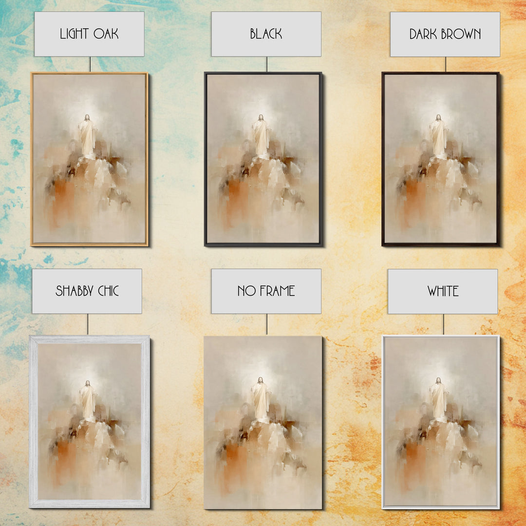 Ascension Glory – Framed Canvas Print – Christian Art Canvas – Jesus Painting – Christian Wall Art – Abstract Christian Art – Christian Dec