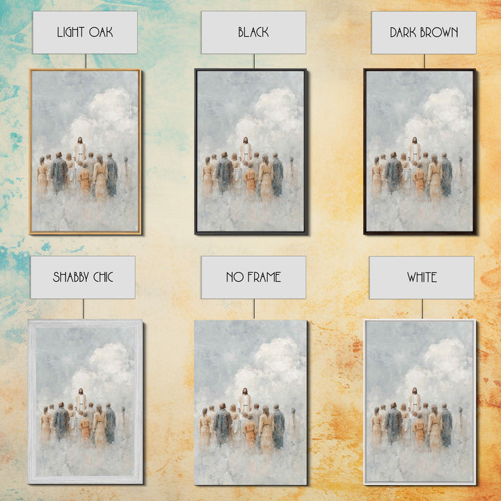 Ascension Amid Clouds – Framed Canvas Print – Christian Art Canvas – Christian Wall Art – Christian Art – Jesus Painting – Christian Decor