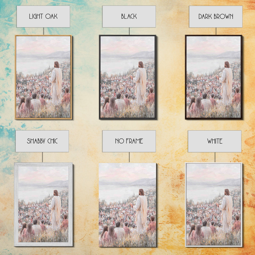 Hillside Multitude Grace – Framed Canvas Print – Christian Art Canvas – Christian Wall Art – Jesus Painting – Christian Art – Christian Dec
