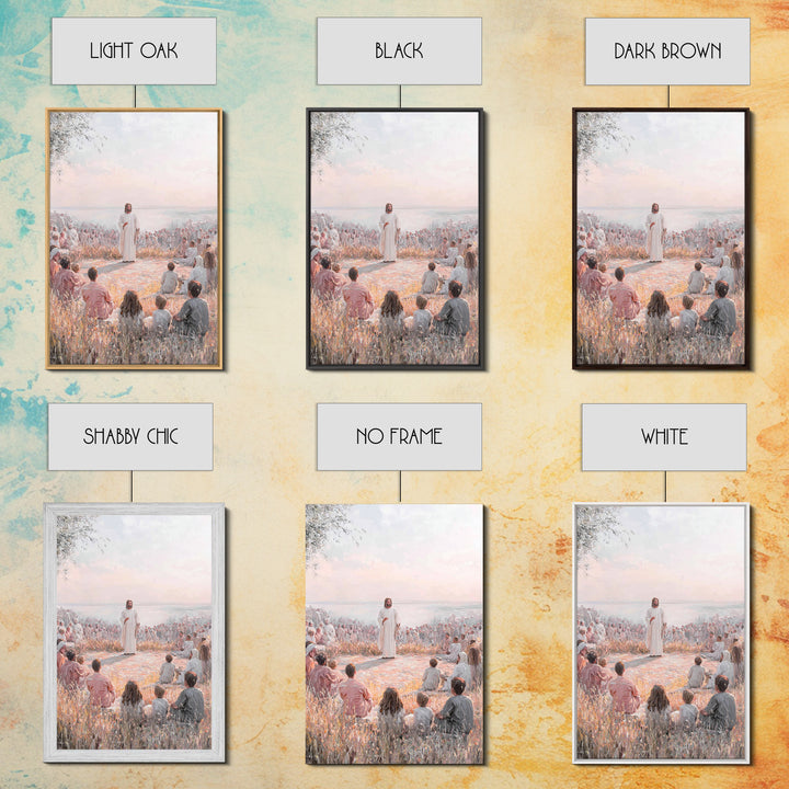 Sermon Of Light – Framed Canvas Print – Christian Wall Art – Jesus Painting – Christian Art Canvas – Christian Decor – Large Christian Pain