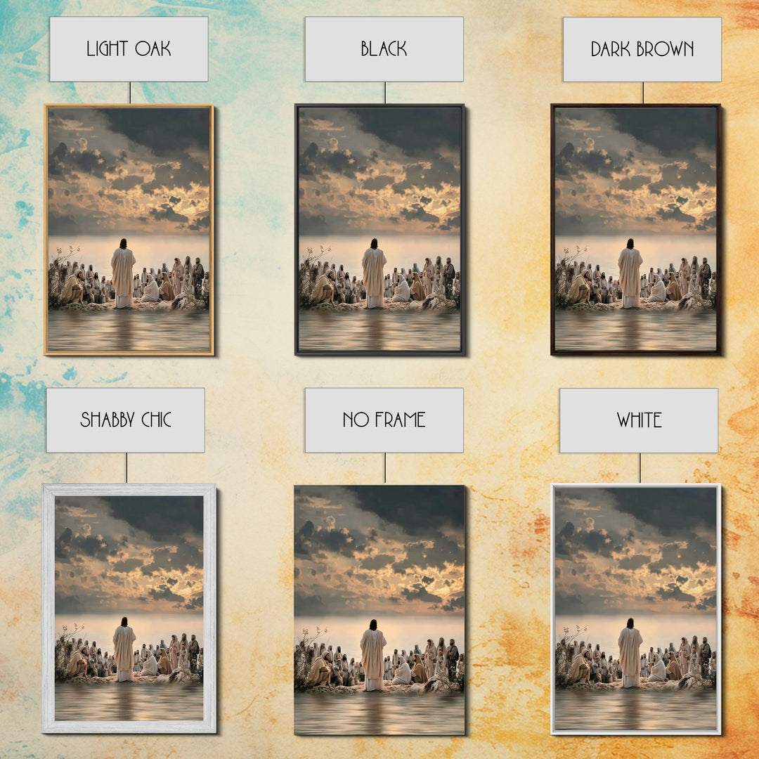 Twilight Discourse | Framed Canvas Print | Christian Art Canvas | Christian Wall Art | Jesus Painting | Christian Christmas Art | Modern Ch