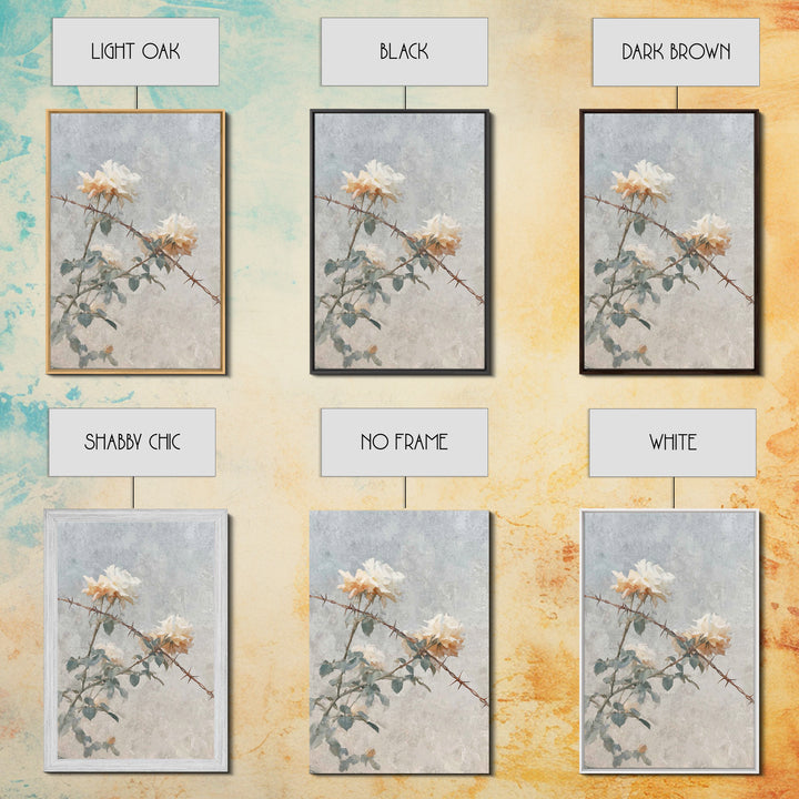 Thorn And Bloom – Framed Canvas Print – Christian Art Canvas – Christian Wall Art – Christian Painting – Christian Decor – Minimalist Chris