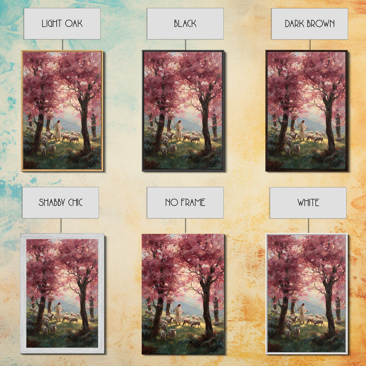 Valley Blossom Walk – Framed Canvas Print – Christian Art Canvas – Christian Wall Art – Jesus Painting – Christian Art Gift – Large Christi