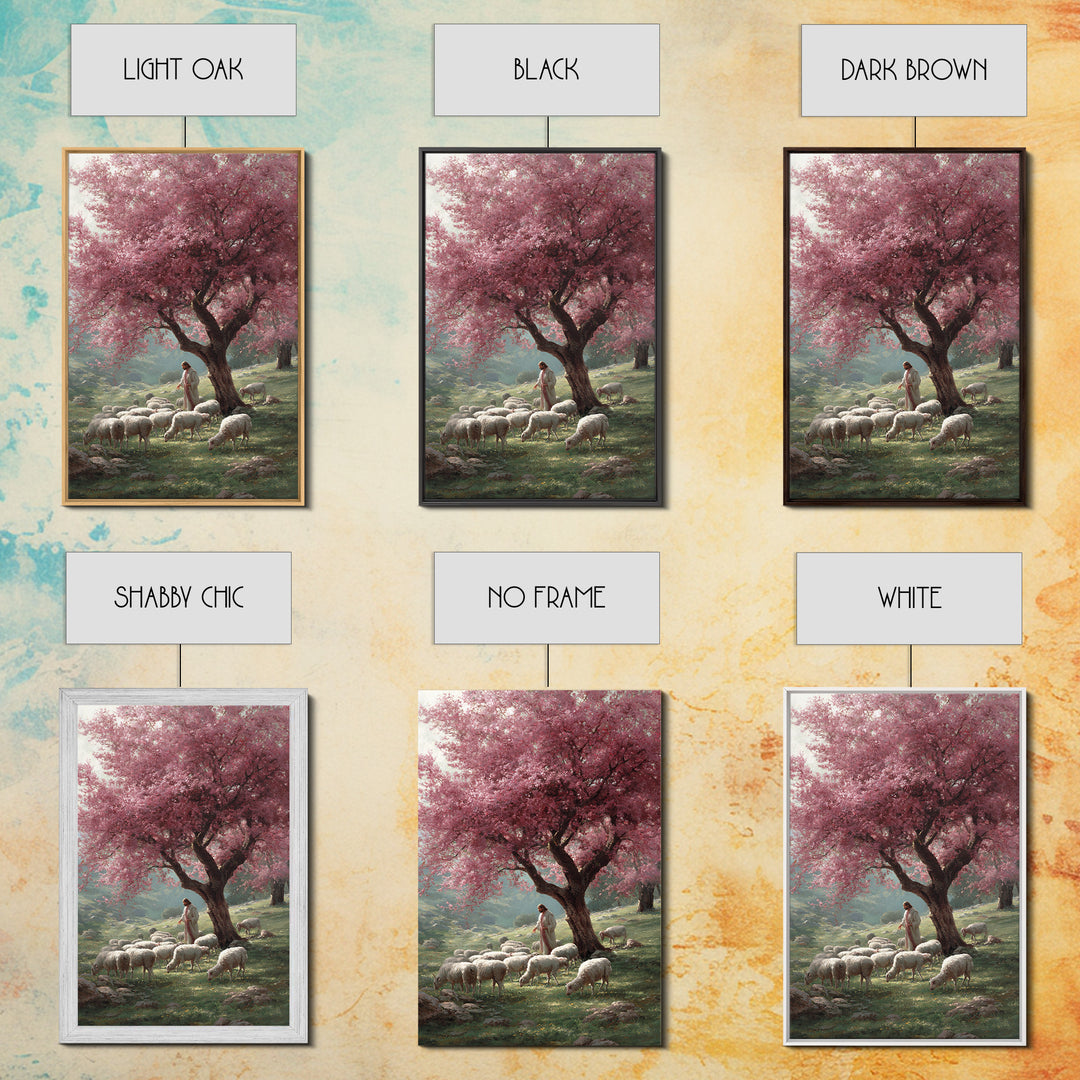 Pasture Of Peace | Framed Canvas Print | Christian Art Canvas | Jesus Painting | Christian Wall Art | Christian Christmas Art | Modern Chri