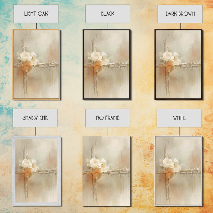 Roses Of Hope, Framed Canvas Print, Christian Art Canvas, Christian Wall Art, Subtle Christian Art, Christian Decor, Modern Christian Art