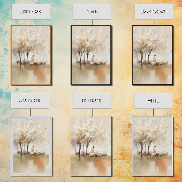 Blossoms Of Grace – Framed Canvas Print – Christian Wall Art – Jesus Painting – Christian Art Canvas – Vintage Christian Art – Christian Gi