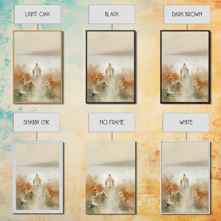 Soft Meadow Peace – Framed Canvas Print – Christian Wall Art – Jesus Art Print – Minimalist Christian Art – Christian Gift Ideas – Christia