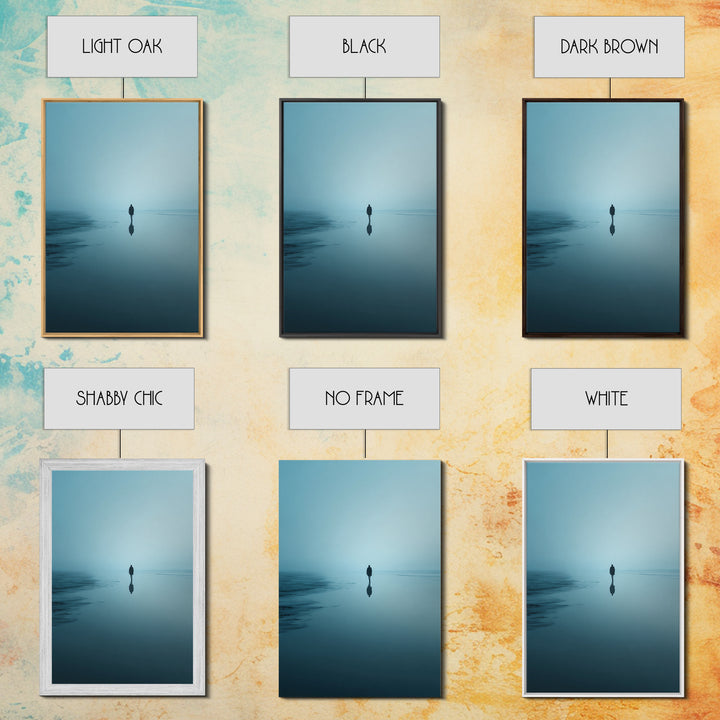 Blue Stillness , Framed Canvas Print, Christian Wall Art, Christian Art Canvas, Jesus Painting, Blue Christian Art, Moody Christian Art