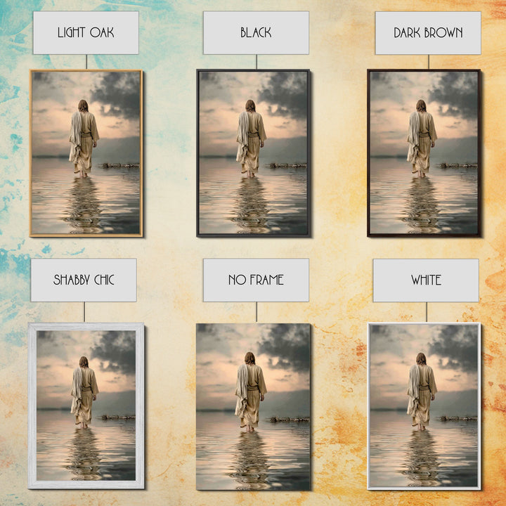 Evening Grace | Framed Canvas Print | Jesus Painting | Christian Art Canvas | Christian Wall Art | Moody Christian Art