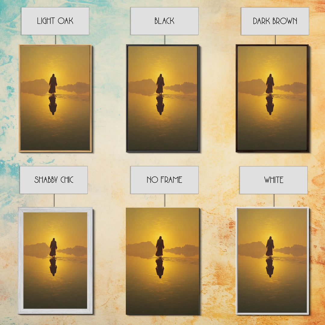 Golden Promise, Framed Canvas Print, Christian Art Canvas, Jesus Painting, Large Christian Art, Christian Wall Art, Christian Christmas Art