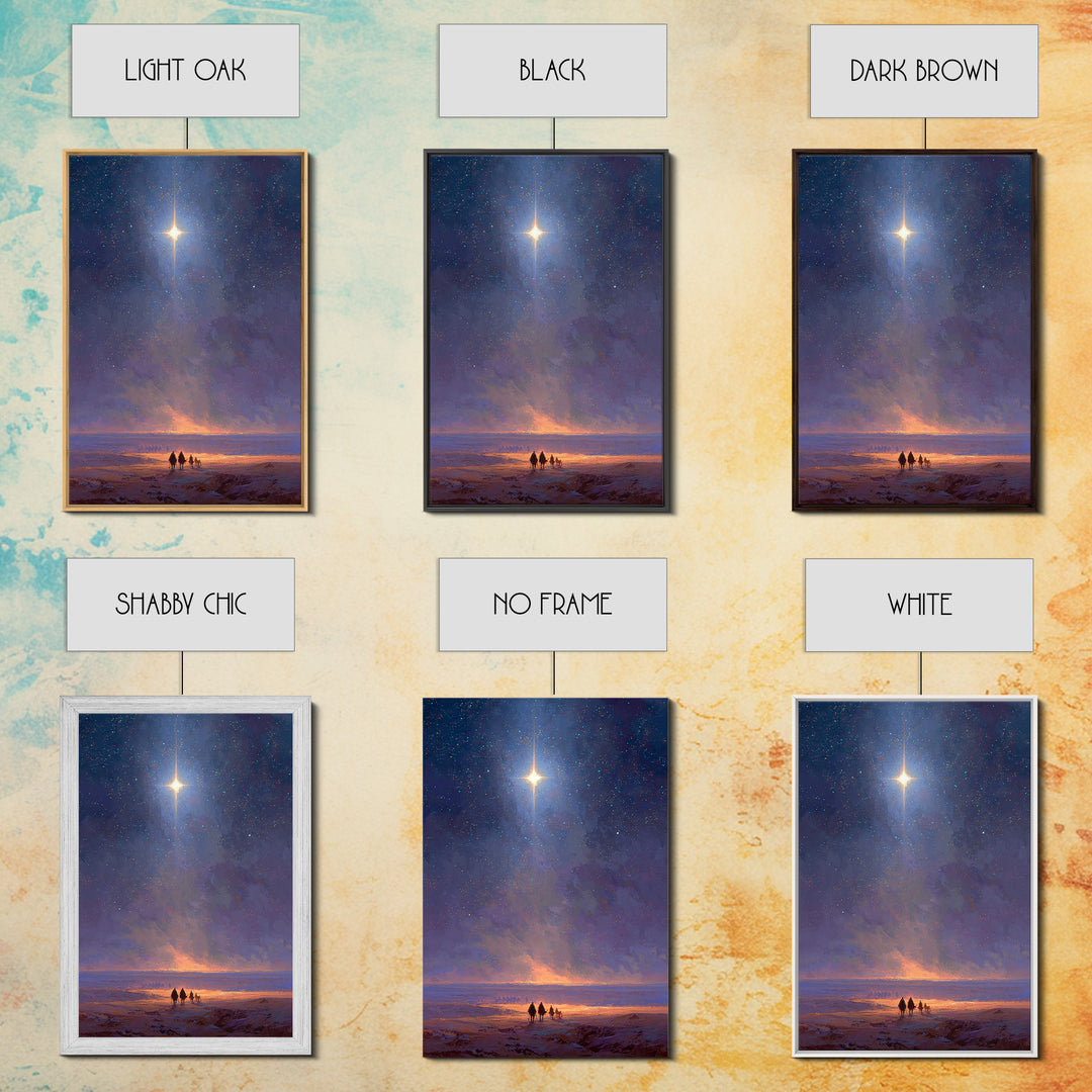 Journey Of Light | Framed Canvas Print | Christian Christmas Art | Christmas Wall Art | Christian Art Canvas | Modern Christian Art