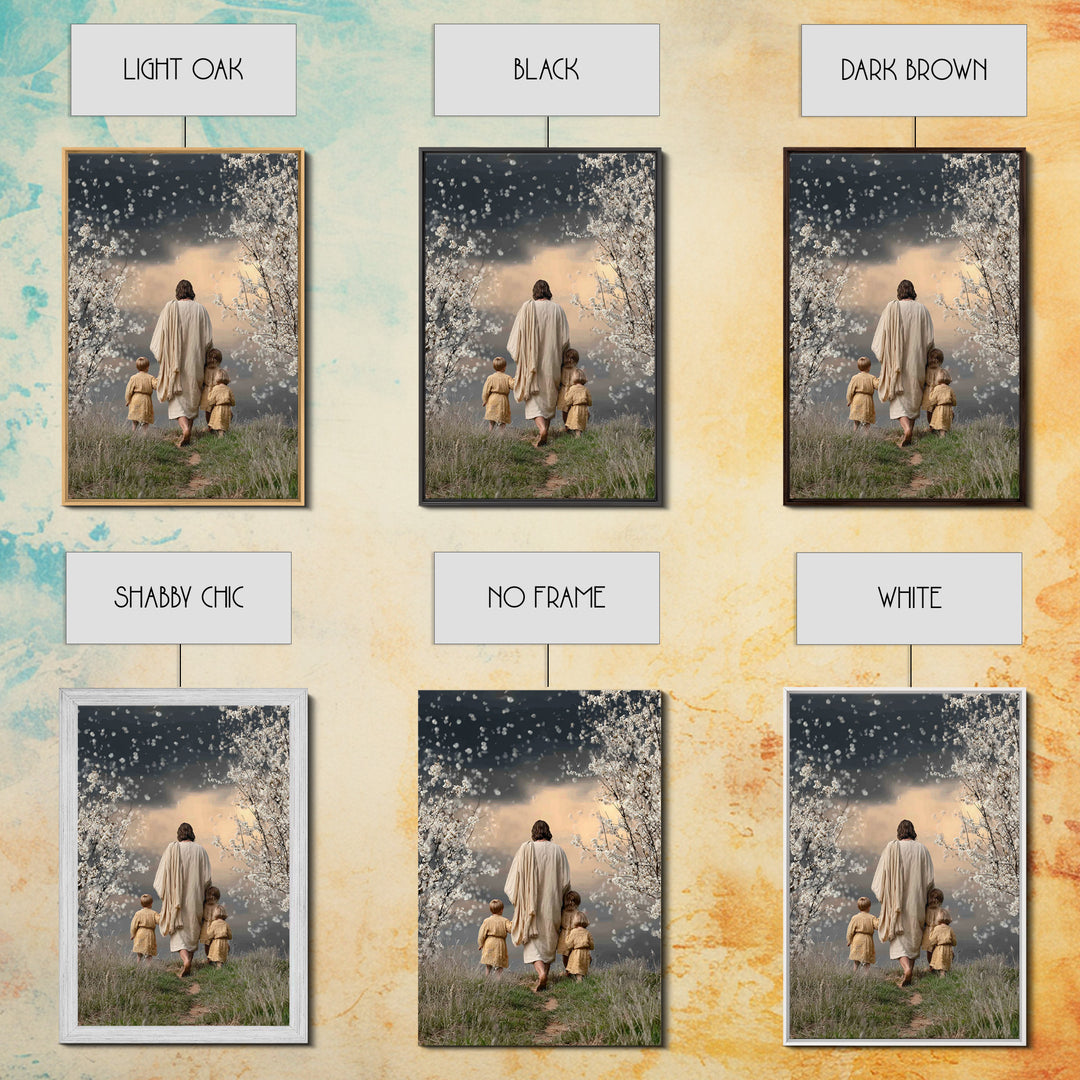 Blossom Sky Walk – Framed Canvas Print – Christian Wall Art – Christian Art Canvas – Jesus Painting – Christian Christmas Art – Christian D