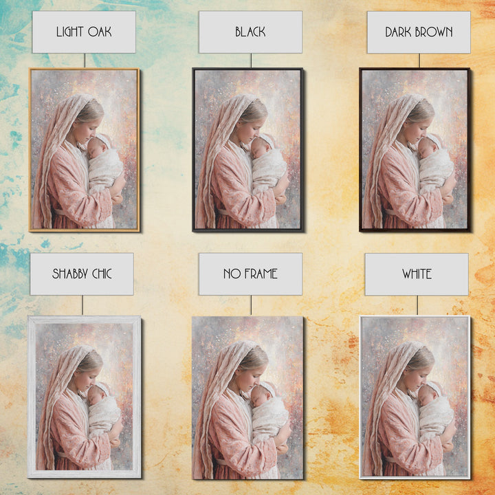 Motherly Devotion – Framed Canvas Print – Christian Wall Art – Mary And Jesus Painting – Christian Art Canvas – Christian Gift – Christmas