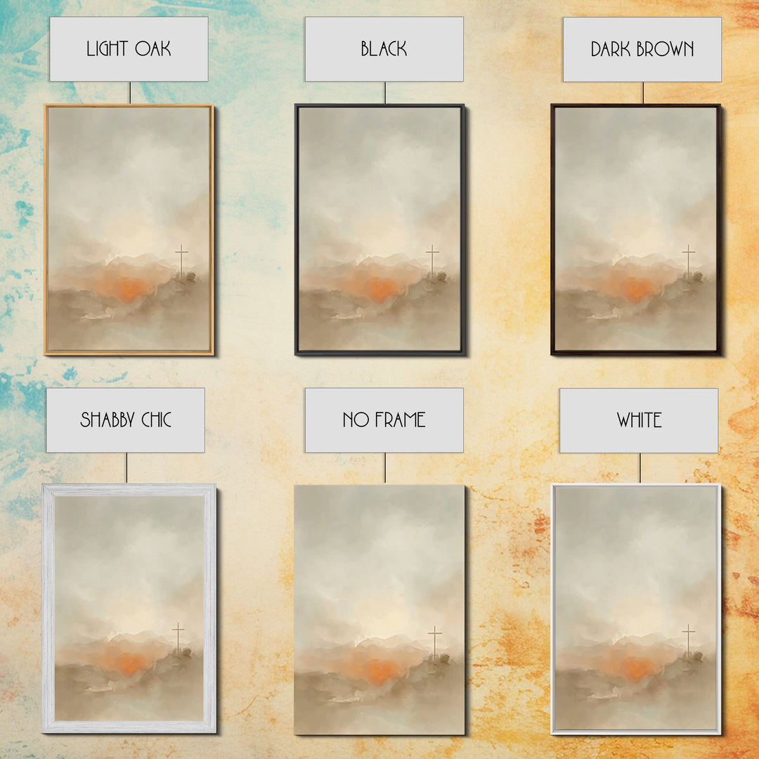 Crosslight Horizon – Framed Canvas Print – Christian Art Canvas – Christian Wall Art – Abstract Christian Art – Christian Decoration