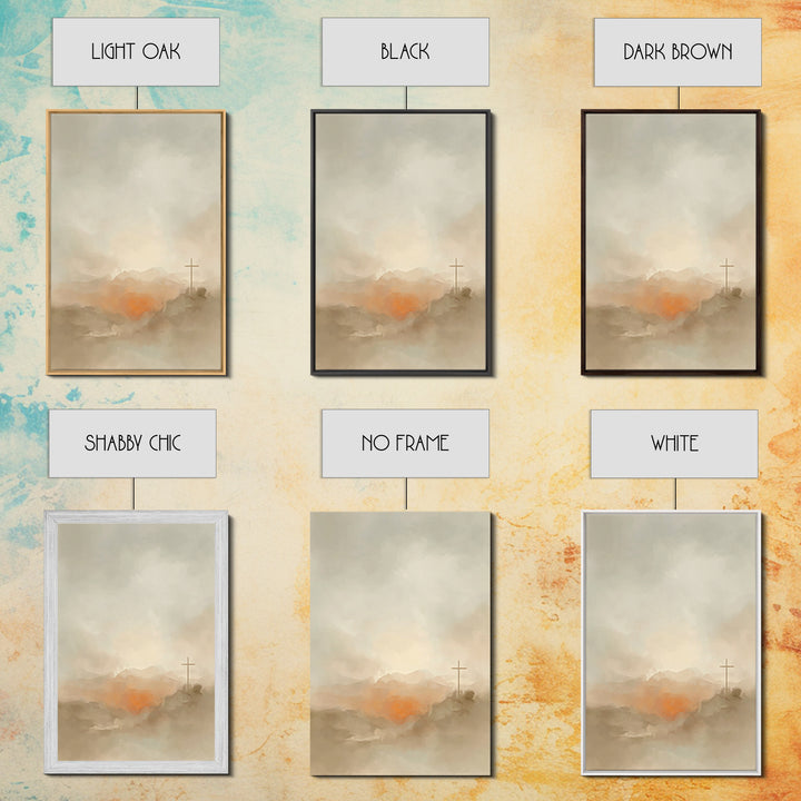 Crosslight Horizon – Framed Canvas Print – Christian Art Canvas – Christian Wall Art – Abstract Christian Art – Christian Decoration