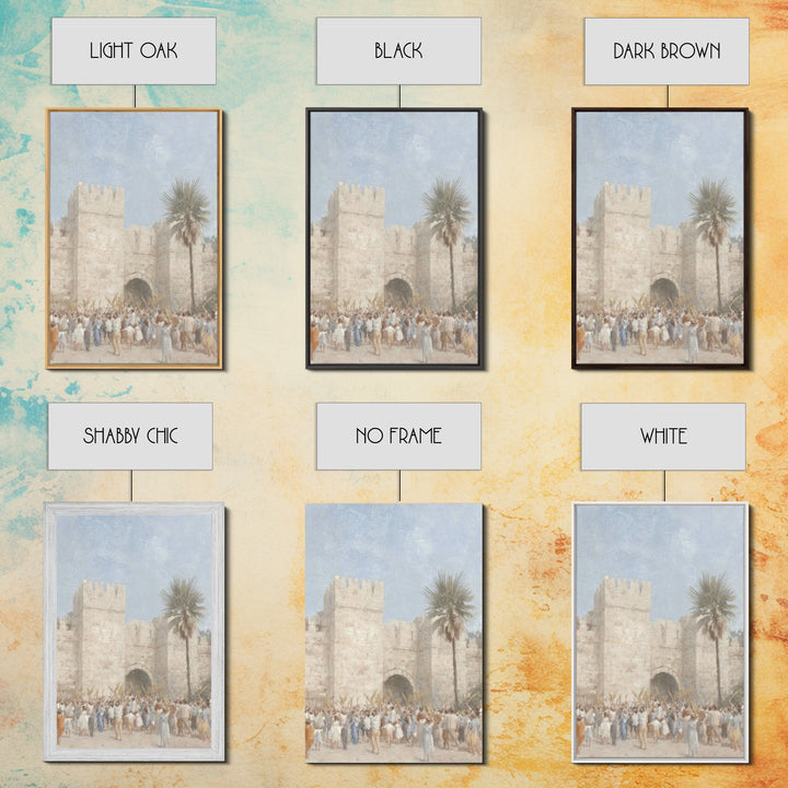 Palm Day Rejoicing, Framed Canvas Print, Christian Art Canvas, Christian Wall Art, Subtle Christian Art, Christian Art Prints