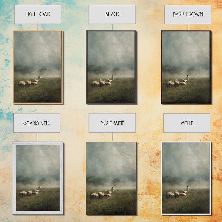 Blessed Shepherd Path – Framed Canvas Print – Jesus Painting – Christian Art Canvas – Christian Wall Art – Large Christian Painting