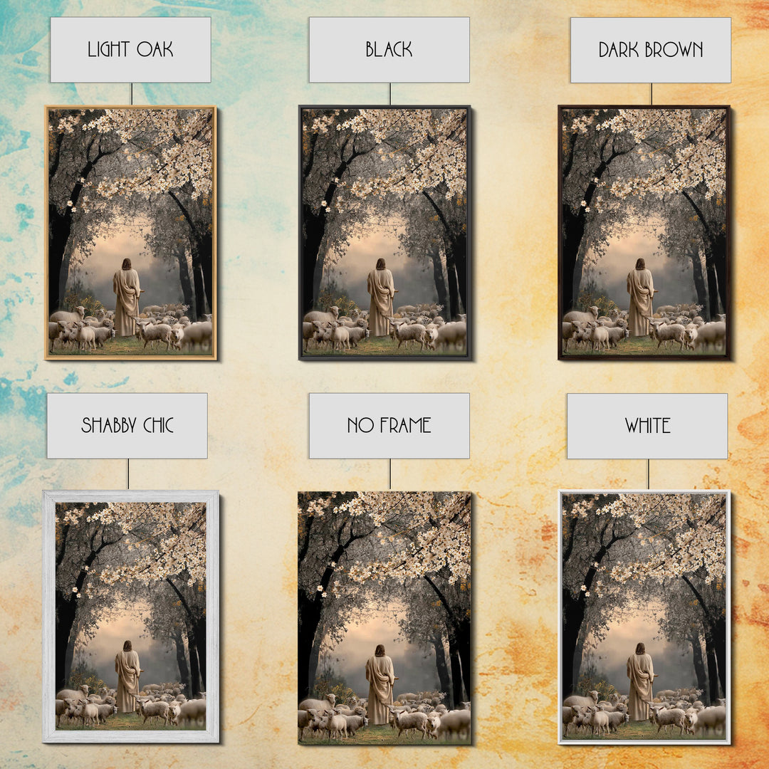 Blossom Path – Framed Canvas Print – Christian Art Canvas – Christian Art Print – Jesus Painting – Christian Wall Art – Christian Christmas