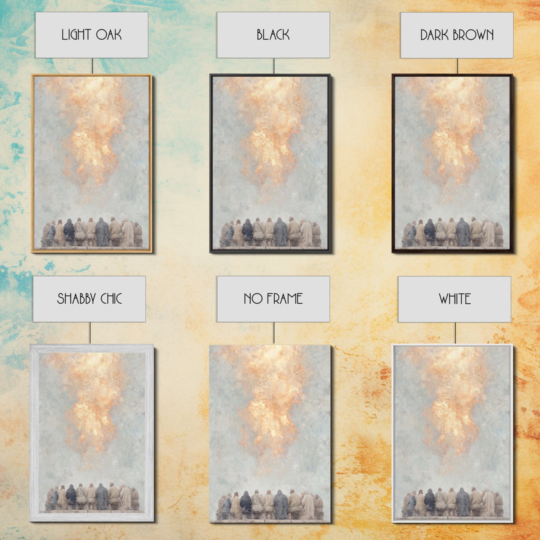 Pentecost Flame – Framed Canvas Print – Christian Wall Art – Christian Art Canvas – Christian Painting – Vintage Christian Art – Christian