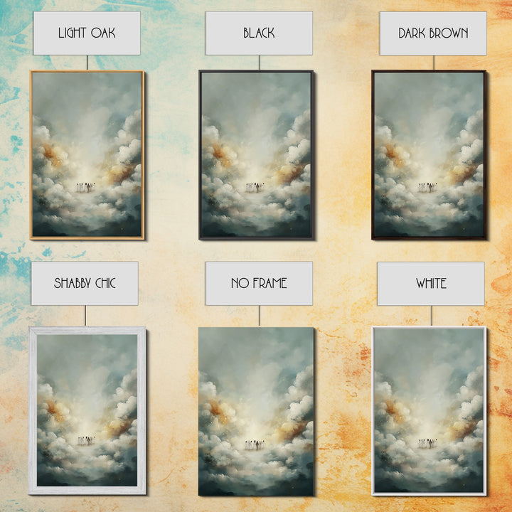 Celestial Gathering - Framed Canvas Print - Christian Wall Art - Christian Art Canvas - Christian Painting - Christian Decor - Christmas Ar