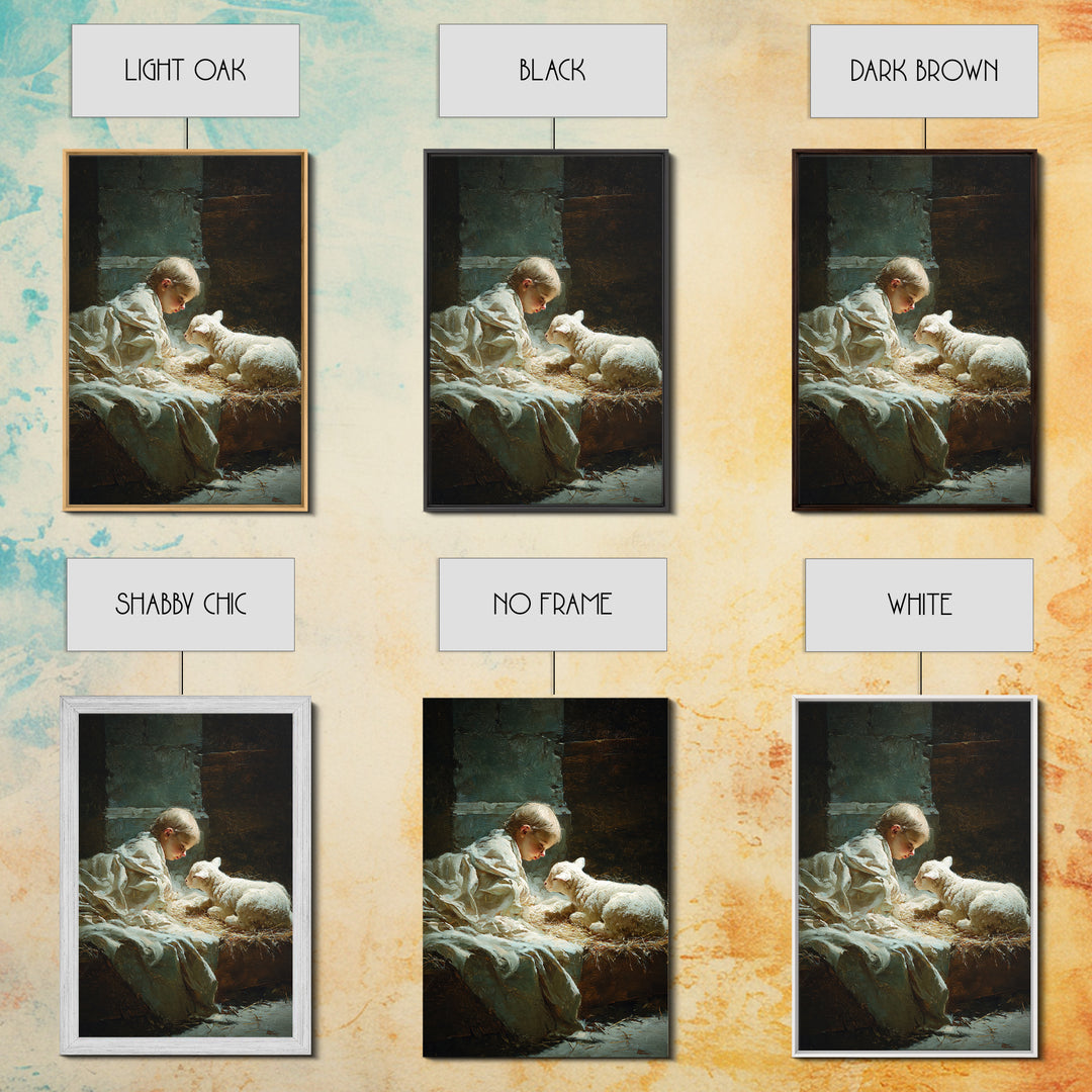 Holy Child Light – Framed Canvas Print – Christian Art Canvas – Christian Wall Art – Jesus Christmas Art – Vintage Christian Art – Christia