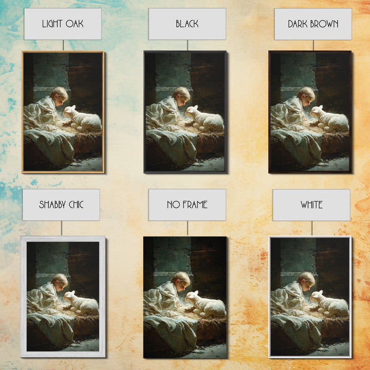 Holy Child Light – Framed Canvas Print – Christian Art Canvas – Christian Wall Art – Jesus Christmas Art – Vintage Christian Art – Christia