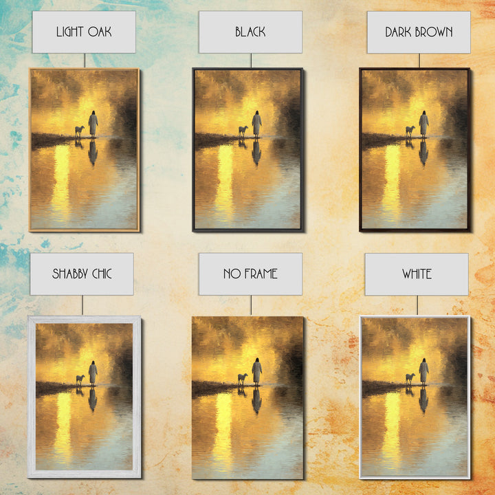 Shepherd’s Dawnlight – Framed Canvas Print – Jesus Painting – Christian Wall Art – Modern Christian Art – Christian Art Canvas – Christmas