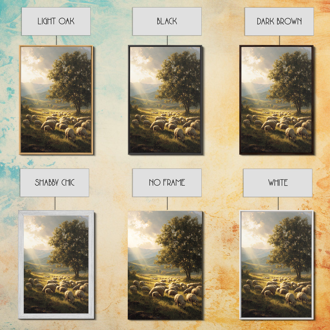 Dawn Of The Shepherds – Framed Canvas Print – Christian Wall Art – Christian Art Canvas – Christian Christmas Art – Pastoral Scenery – Chri