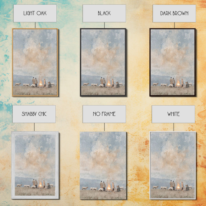 Still Night Vigil – Framed Canvas Print – Christian Art Canvas – Subtle Christian Art – Christian Painting – Christmas Art – Christian Wall
