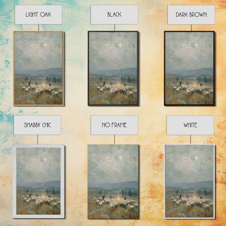 Bethlehem Horizon Star – Framed Canvas Print – Christian Wall Art – Christian Christmas Art – Christian Art Canvas – Pastoral Scenery – Chr
