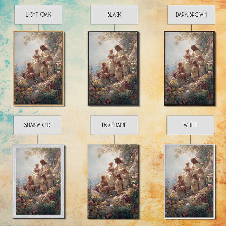 Meadow Of Grace, Framed Canvas Print, Christian Art Canvas, Jesus Painting, Christian Wall Art, Modern Christian Painting, Christian Art
