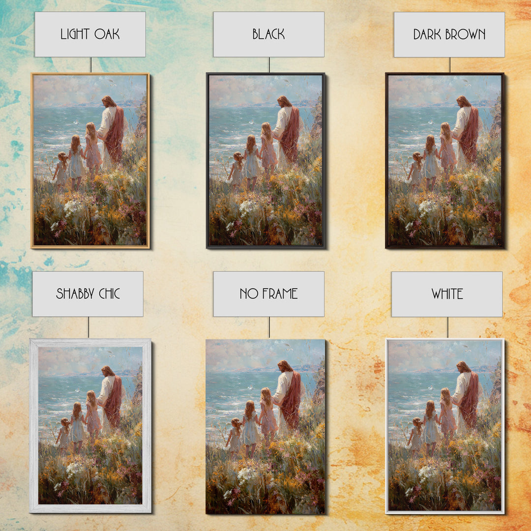Shoreline Promise | Framed Canvas Print | Christian Wall Art | Jesus Art Print | Christian Art Canvas | Modern Christian Art | Christian Pa