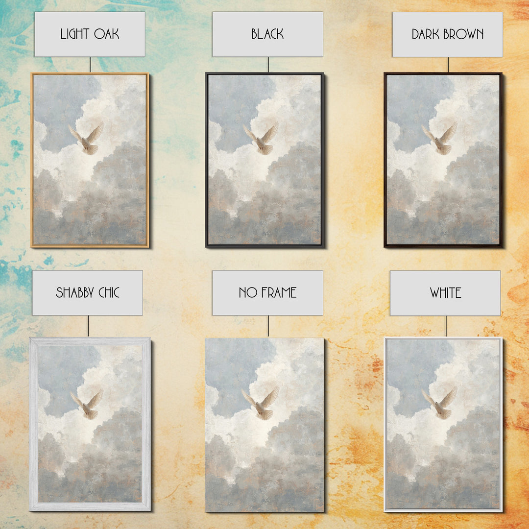 Cloudborne Peace – Framed Canvas Print – Christian Wall Art – Christian Art Canvas – Minimalist Christian Art – Subtle Christian Art – Chri