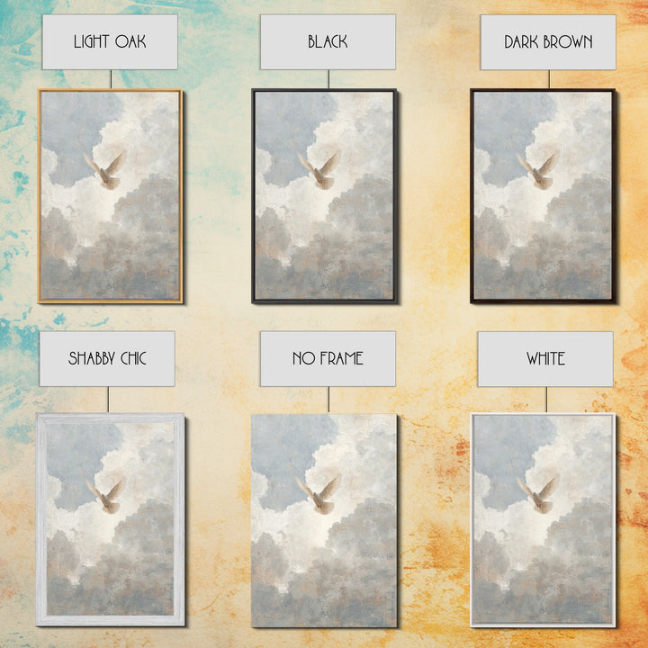 Cloudborne Peace – Framed Canvas Print – Christian Wall Art – Christian Art Canvas – Minimalist Christian Art – Subtle Christian Art – Chri