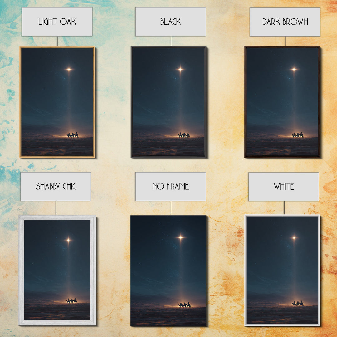 Guiding Light Promise | Framed Canvas Print | Christmas Art | Christian Art Canvas | Christian Wall Art | Moody Christian Art | Christmas A