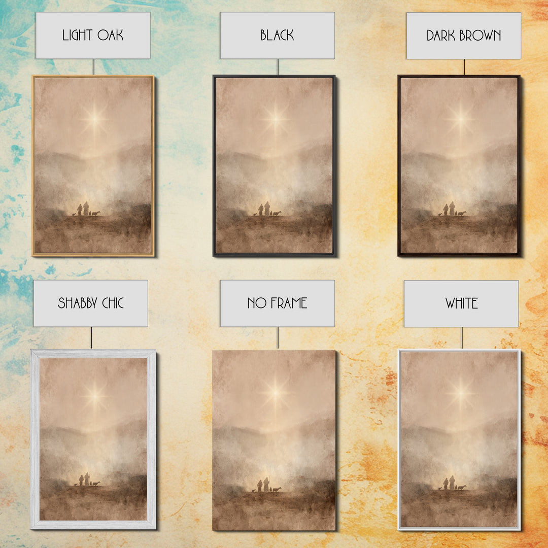 Desert Star Rise – Framed Canvas Print – Christian Christmas Art – Christmas Art Prints – Christian Art Canvas – Christian Wall Art