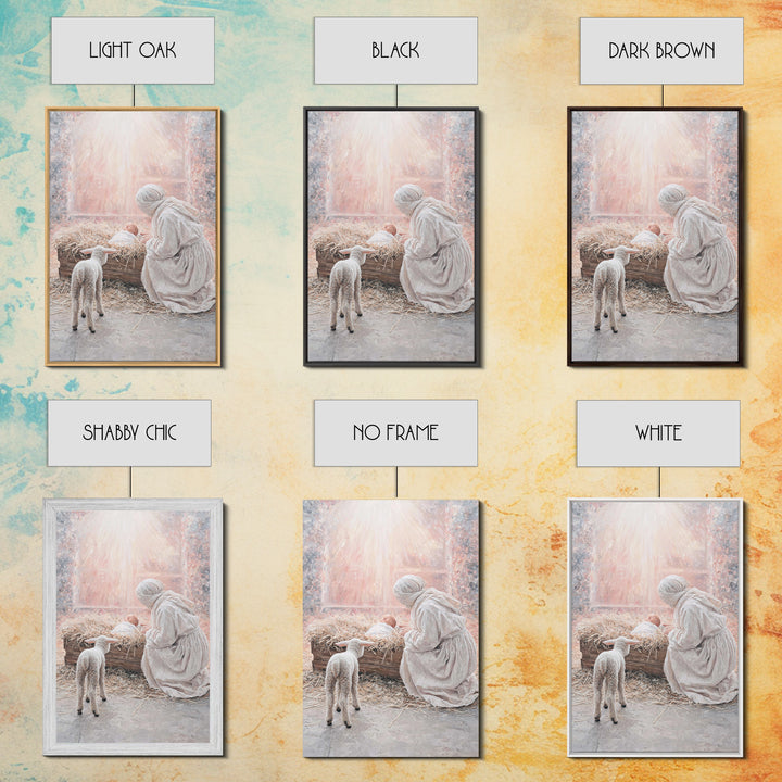 Mother’s Quiet Adoration – Framed Canvas Print – Christian Wall Art – Christmas Art Prints – Jesus Christmas Art – Christian Art Canvas – C