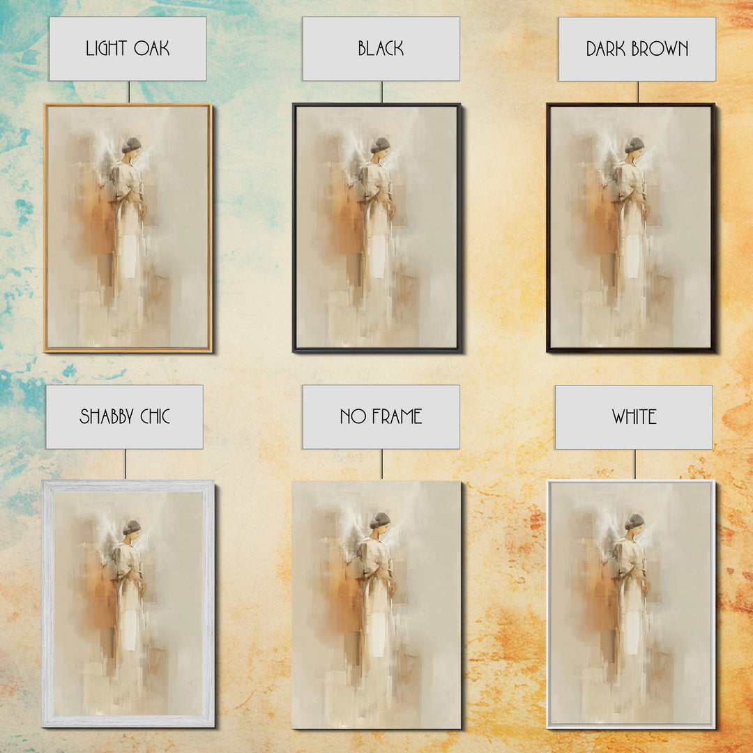 Silent Wings Blessing, Framed Canvas Print, Christian Wall Art, Christian Art Canvas, Christian Painting, Minimalist Christian Art, Christi