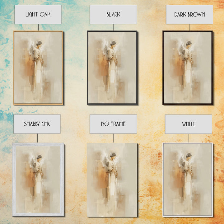 Silent Wings Blessing, Framed Canvas Print, Christian Wall Art, Christian Art Canvas, Christian Painting, Minimalist Christian Art, Christi