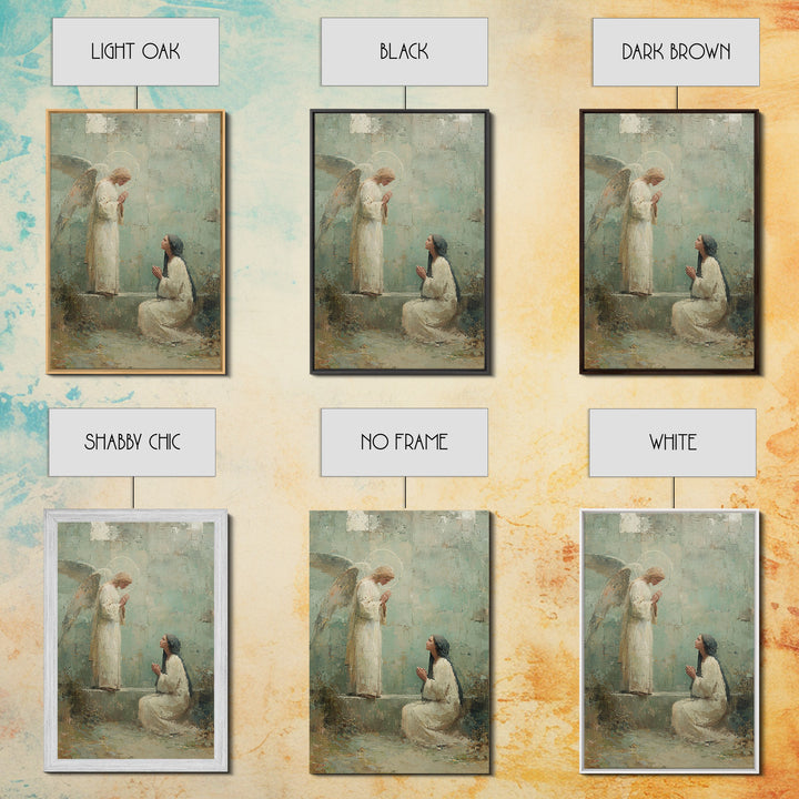 Angel Of Grace | Framed Canvas Print | Christian Art | Christian Wall Art | Christian Art Canvas | Vintage Christian Painting | Christian G