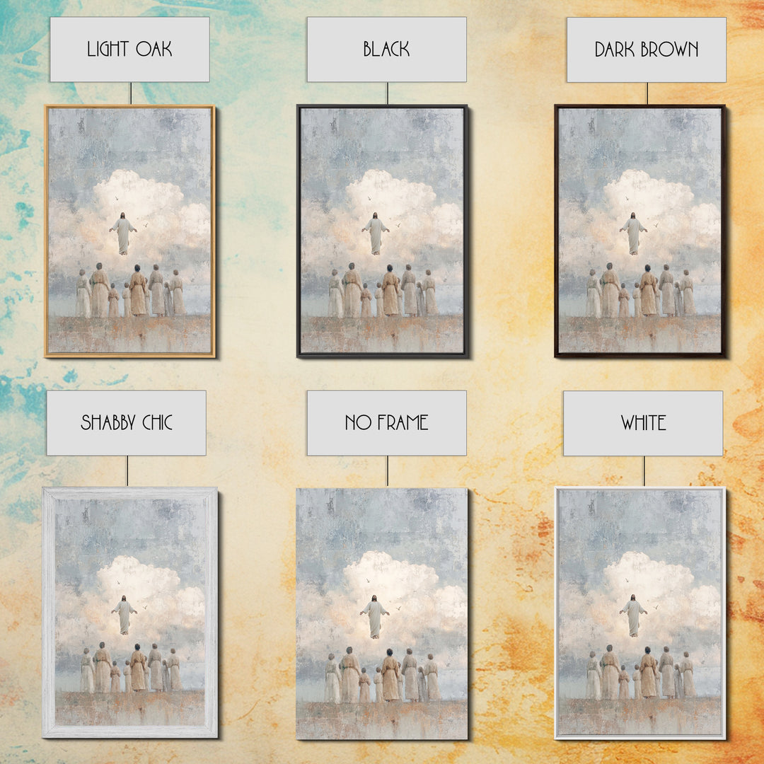 Clouds Of Glory, Framed Canvas Print, Christian Art Prints, Christian Wall Art, Jesus Painting Canvas, Modern Christian Art, Christian Chri