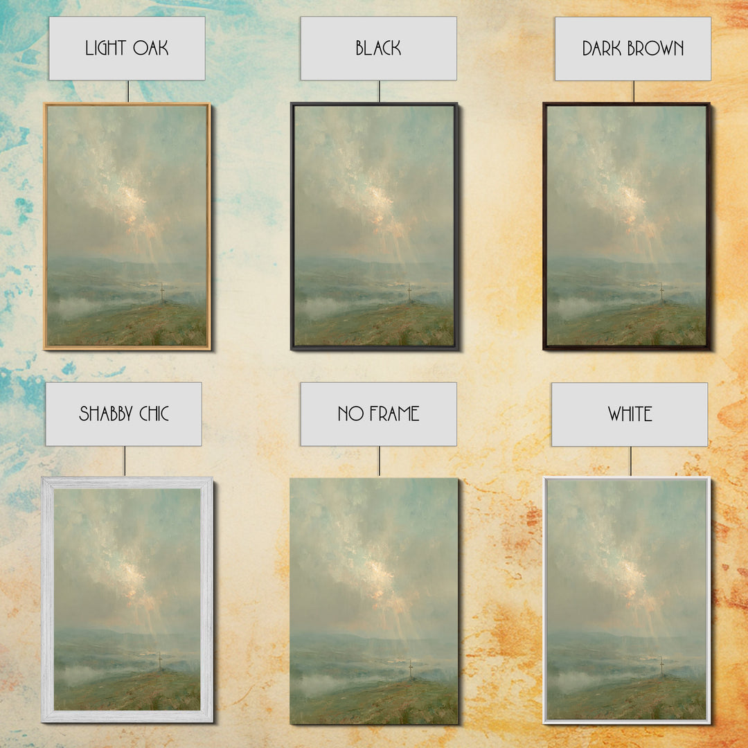 Cross On Horizon – Framed Canvas Print – Christian Art Work – Christian Wall Art – Subtle Christian Art – Christian Art Canvas – Christian